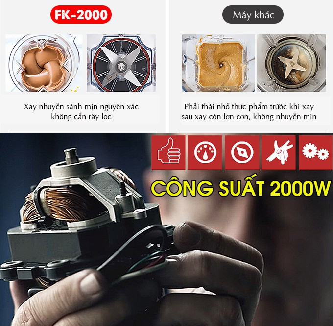 Máy xay sinh tố công nghiệp Fuki 2000W (FK-2000)